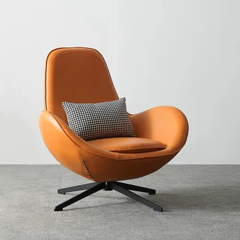 Döner boş sandalye İskandinav Modern oturma odası italyan ışık lüks yumurta kabuğu kaplan salyangoz sandalye tekli koltuk tasarımcı
