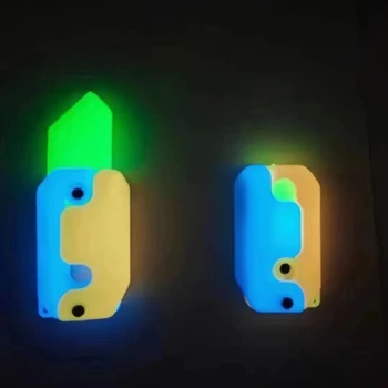 3D Yerçekimi Havuç Bıçağı Katlanır Ofis Plastik Hançer parıltılı ışıltı Oyuncak Dekompresyon Antidepresan Yetişkin Çocuk Hediye