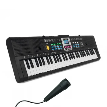 61key Çok Fonksiyonlu Elektronik Klavye Çocuk Dijital Elektrikli Piyano Mikrofon Acemi Elektronik Klavye Enstrüman