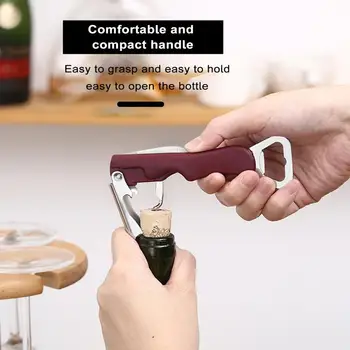 Yüksek Mukavemetli Mantar Matkap şişe açacağı Dayanıklı 3-in-1 Paslanmaz Çelik şişe açacağı Ev Mutfak için Şarap Su için Kolay