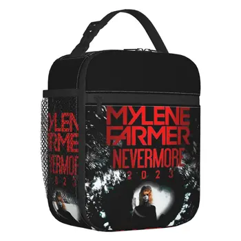 Mylene Farmer-fiambrera con aislamiento térmico para mujer, bolsa de almuerzo portátil para la escuela, caja de comida al aire l