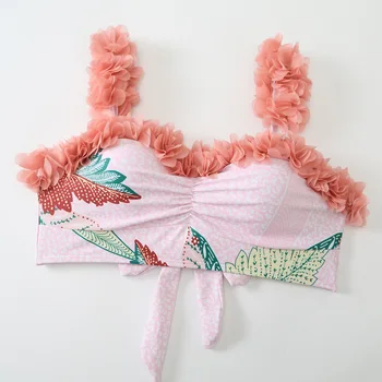 MUOLUX 2023 Yeni 3D Çiçek Seksi Push Up Bikini Set Mayo Kadınlar Yüksek Bel Mayo Brezilyalı Biquini plaj elbisesi Banyo Elbise