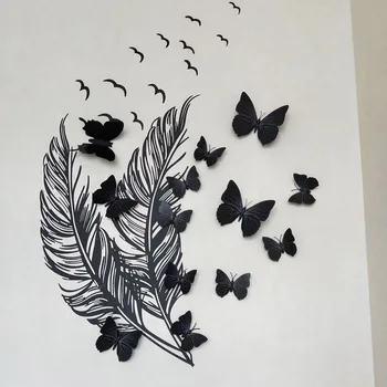 12 adet 3D Kelebek Duvar Sticker Oturma Odası Dekorasyon Duvar Çıkartmaları Çağdaş Romantik Duvar Kağıtları Ev Dekor Çıkartmalar Muraux