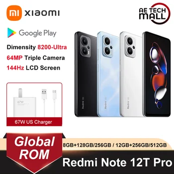 Yeni Xiaomi Redmi Not 12T Pro 5G 256GB / 512GB Boyut 8200 Ultra 140Hz lcd ekran 64MP Üçlü Kamera 5080mAh