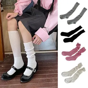 Kadın Çorap Japon Tarzı Kış Uzun Çorap Örgü Buzağı Çorap Kadınlar için Sıcak Elastik kaymaz Okul Kız Çorap Kadın