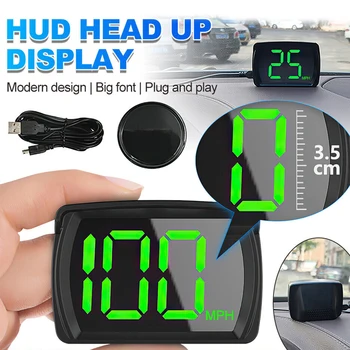Head Up Display Araba Saati Güneş Geçirmez HUD Gps Araba Hız Göstergesi Büyük Yazı Tipi Dijital Metre Araba Hız Ölçer Otomobil Ürünleri Oto Aksesuarları