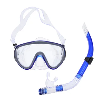 Dalış Ekipmanları Profesyonel Şnorkel Dişli Yetişkinler Geniş Görüş Maskesi Maskeleri Dalış Mavi Takım Elbise