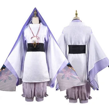 Genshin Darbe Scaramouche Cosplay Kostüm Peruk Derin Mavi Saç Wanderer Hikayesi Kimono Takım Elbise Genshin Üniforma Cosplay Kostümleri peruk