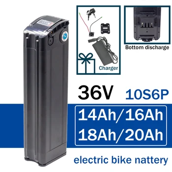 36V 20/18/16 / 14Ah Silverfish Lityum Elektrikli Bisiklet 1000W 500W Lityum İyon Elektrikli Bisiklet Bisiklet 42V 18650 Pil Paketi + Şarj Cihazı