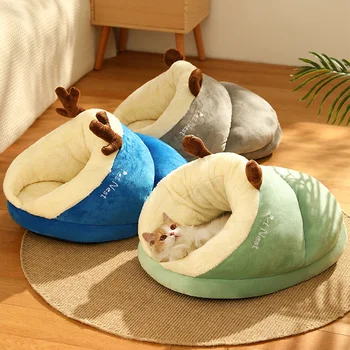 Tatlı Kedi Yatak Pet House Rahat Yavru Yastık Kedi Sepeti Küçük Mat Kış Sıcaklık Peluş Kedi Evi Malzemeleri Küçük Orta Kediler