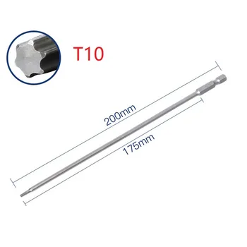 Torx Alaşımlı Çelik Tornavida Bit T15 T27 1/6 adet 200mm Sanayi Manyetik Torx Süper Sert Marka Yeni Dayanıklı Yüksek Dereceli