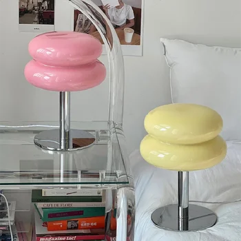 Italyan Tasarımcı Cam Yumurta Tart Masa Lambası Yatak Odası Başucu Çalışması okuma ledi Gece Lambası Ev Dekor Atmosfer Lekeli masa lambası