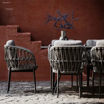 Modern Avlu Villa Bahçe Açık Sandalyeler İskandinav Rattan plaj sandalyeleri dış mekan mobilyası Balkon Eğlence Tasarımcı Koltuklar GM