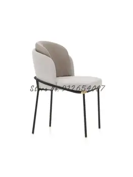 Yemek sandalyesi deri Nordic ışık lüks ev Metal basit Ve rahat arkalığı tasarımcı restoran satış departmanı