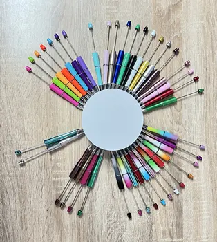 20 adet Plastik DIY Okunabilir Tükenmez Kalemler Tıknaz Sakız Boncuk Boncuklu öğrenci için kalem Okul Ofis Malzemeleri Kırtasiye