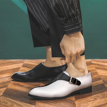 Vintage Düşük Üst Loafer'lar Erkekler Büyük Boy 47 48 Yumuşak sürüş ayakkabısı Erkekler için Sivri Kafa Moda deri ayakkabı Erkekler Chaussures Homme