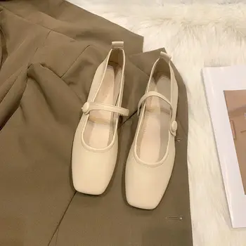 Moda Kadın Ayakkabı Ayakkabı Kadın Temel 2023 İki Renk Ekleme Klasik Yay Bale İş Ayakkabısı Büyük Boy Tüvit Düşük Topuklu