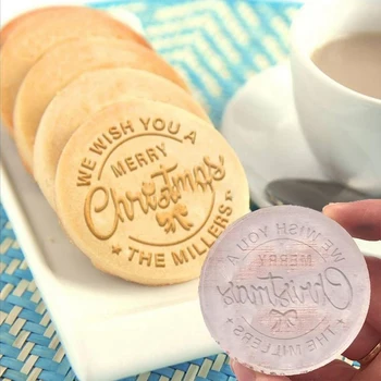 Merry Christmas kurabiye damgası Kalıp Plastik Merry Christmas kurabiye damgası Kalıp 3D Yükseltilmiş Tasarım Pişirme kurabiye damgası s Uygun