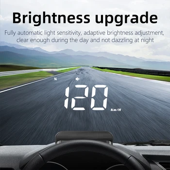 Head Up Ekran Büyük Yazı Tipi Dijital HUD Araba HUD Cam Projektör Kablosuz Akıllı Araba Hız Göstergesi Güvenlik Alarmı Oto Aksesuarları