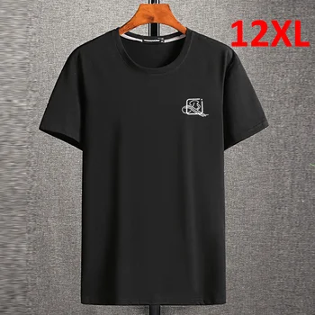 10XL 12 XL Artı Boyutu T Shirt Erkek Yaz kısa kollu tişört Düz Renk Baskı Tees Tops Erkek Büyük Boy 12XL Tshirt 7 Renk