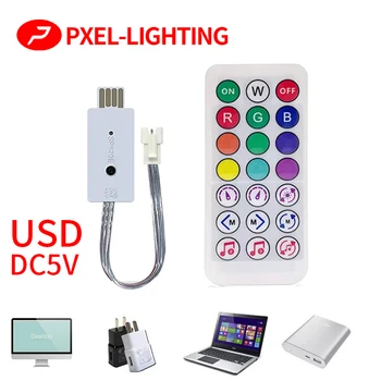 DC5V SP620E USB Bluetooth Müzik Piksel Denetleyici Aksesuar Parçası Bileşen RF Uzaktan WS2812 RGB Led şerit ışıklı bant