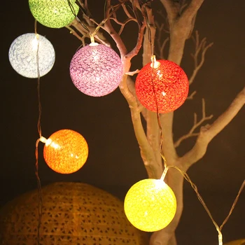 3.3 / 2.2 M 20 LED pamuk topu peri ışıklar tel dize ışık Garland lambaları festivali düğün parti açık noel dekorasyon
