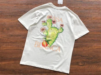 Y2k Kaktüs Kazablanka T-Shirt Erkek Kadın Hip Hop Tee Üst T Shirt