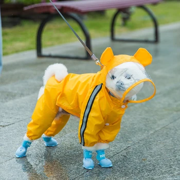 Yeni 4 adet / takım Pet Silikon yağmur ayakkabıları Köpek Patik Kauçuk Taşınabilir Anti Kayma Su Geçirmez Köpek Kedi Açık Sonbahar Kış Pet Malzemeleri