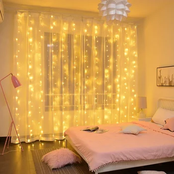 LED Perde Icicle Dize İşıklar Noel Peri İşıklar Dekorasyon 6m Uzaktan Kumanda USB Düğün yatak odası çelengi Parti Ev