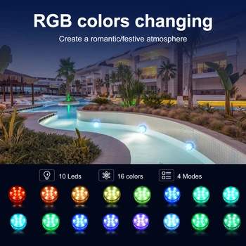 Dalgıç LED ışıkları renkli RGB 10-LED vazo Üsleri İçin Akvaryumlar Havuzları bahçeleri Balık Tankları Ev Partileri dekoratif ışıklar