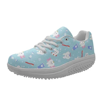 Diş hemşiresi Ayakkabı Mavi Kawaii Diş Karikatür Tıbbi Ayakkabı Sneakers kadın Yumuşak yürüyüş ayakkabısı 2023 Yeni Zapatillas de Mujer