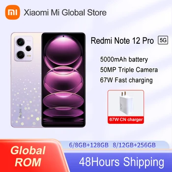 Küresel ROM Xiaomi Redmi Not 12 Pro 5G Akıllı Telefon 128/256GB 6.6 