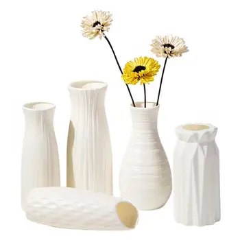 Göz alıcı Çiçek Konteyner Pürüzsüz Kenar Dekoratif Katı İnşaat Modern Masaüstü Çiçek Vazo Süsleme
