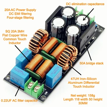 4A 10A 20A AC Güç Filtresi 110-250V EMI Elektromanyetik Girişim Filtresi Frekans Güç Filtreleme Kurulu ses amplifikatörü