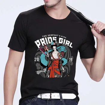 T-shirt erkek Klasik Siyah Baskı Kısa kollu Anime Komik Kung Fu Savaşçı Serisi Rahat O-Boyun Gençlik Banliyö Rahat Üst