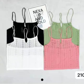 Seksi Sıcak Kız 2022 Yeni İç Giyim Düz Renk Dip Gömlek Triko kadın İnce Üst Sıkı Rahat Yelek Fabrika