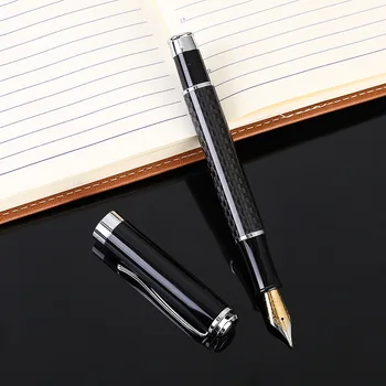 Klasik Tasarım Tam Metal Karbon Fiber Mürekkep dolma kalem Ofis Yönetici İş Erkekler İmza Yazma Kalem Satın 2 Göndermek Hediye