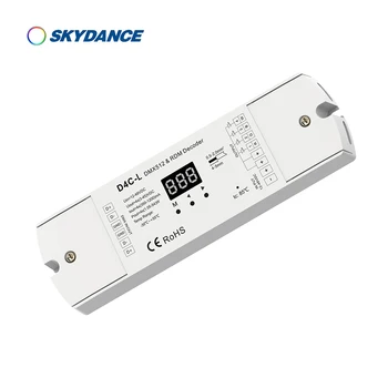 Skydance 4 Kanal Sabit Akım DMX512 ve RDM Dekoder PWM Sayısal ekran 12 V-48 V 24 V 4CH DMX dimmer CC RGB / RGBW LED denetleyici