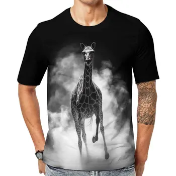 Zürafa T Shirt ışık Kroki Beyaz Toz EMO T Shirt O Boyun Moda Gömlek Yaz Erkek Grafik Üstleri Artı Boyutu