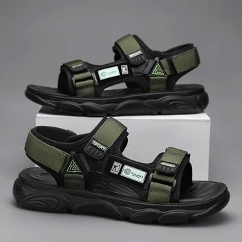Vanmıe Sandalet Erkekler 2023 Yaz Sandalet Eğlence plaj sandaletleri Erkek Yaz Ayakkabı Hafif Açık Rahat Sandalet