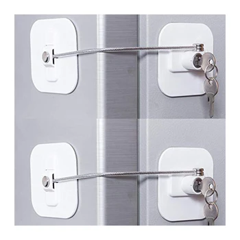 Buzdolabı Kilidi Yetişkinler için Anahtarlı Mini Buzdolabı Kilidi Buzdolabı Dolabı Kapısı için Kilit (Beyaz 2 Paket)