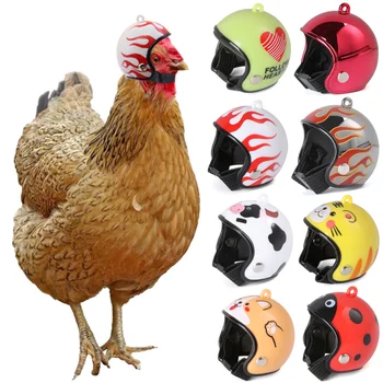 Komik Tavuk Kask Kapağı Pet koruyucu donanım Güneş yağmur koruması Kask Oyuncak Kuş Tavuklar Ördek Bıldırcın Şapka Başlık Küçük Evcil Hayvan Malzemeleri