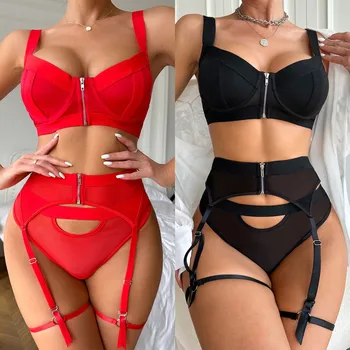 Kadınlar Seksi Cosplay Kostüm Sevimli Seksi iç çamaşırı seti Dantel Strappy Ve Külot Kıyafeti Kıyafet
