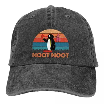 Retro Vintage Hayvan Sevimli Beyzbol Kapaklar Doruğa Kap Noot Pingu Pinga Penguen TV Güneş Gölge Şapka Erkekler için