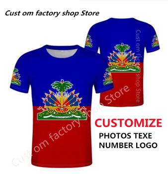 HAİTİ bayrağı T-shirt Yaz tarzı Erkek Kadın Moda Kısa kollu T - Shirt ulusal bayrak fransız haiti kolej baskı fotoğraf elbise