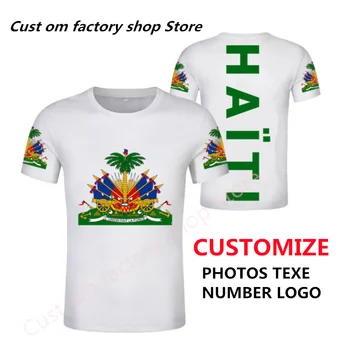 HAİTİ bayrağı T-shirt Yaz tarzı Erkek Kadın Moda Kısa kollu T - Shirt ulusal bayrak fransız haiti kolej baskı fotoğraf elbise