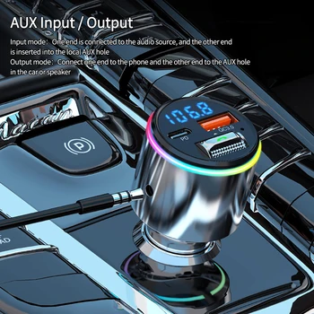 FM Verici Ses Alıcısı Araba MP3 Çalar 3.1 A Çift USB Hızlı Şarj Bluetooth uyumlu 5.3 Eller serbest araç kiti