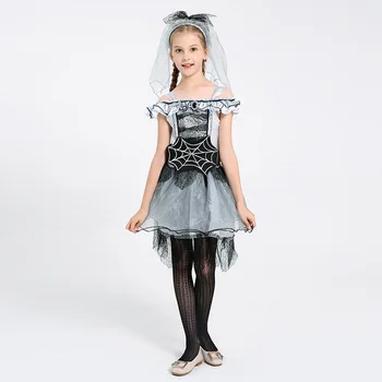 Cadılar bayramı Kostümleri Örümcek Web Zombi Gelin Kız Masquerade Fantezi Elbise Cosplay