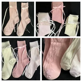 Moda Rahat Yaz Buzağı Çorap Düz Renk Hollow Out İlmek Çorap Basit Şerit İnce Pamuklu Mürettebat Çorap