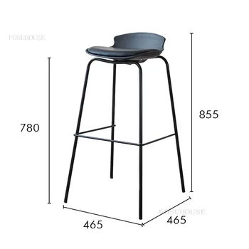 Iskandinav deri bar sandalyesi s restoran bar masası ada sandalye tasarımcı ışık lüks eğlence Modern Minimalist Yüksek Bar taburesi